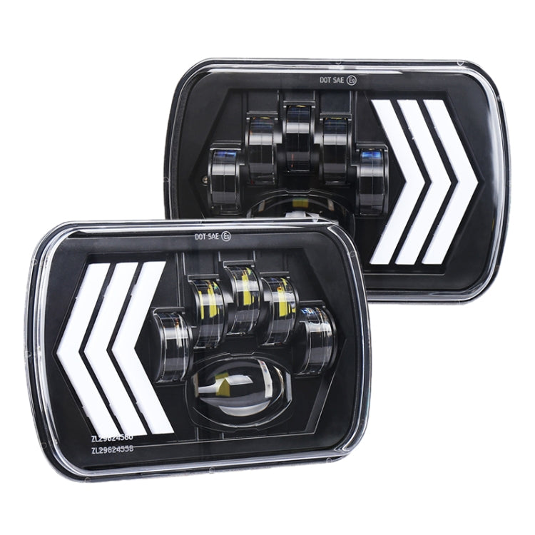 2 PCS 5X7 inch Car Modified Red Background LED Square Headlamp for Jeep Wrangler, For Jeep Wrangler(5X7 inch) 2 PCS 5X7 inch Car Modified Red Background LED Square Headlamp for Jeep Wrangler, For Jeep Wrangler(5X7 inch)